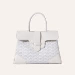 Goyard Saigon Tote White Goyardine Canvas Palladium Hardware